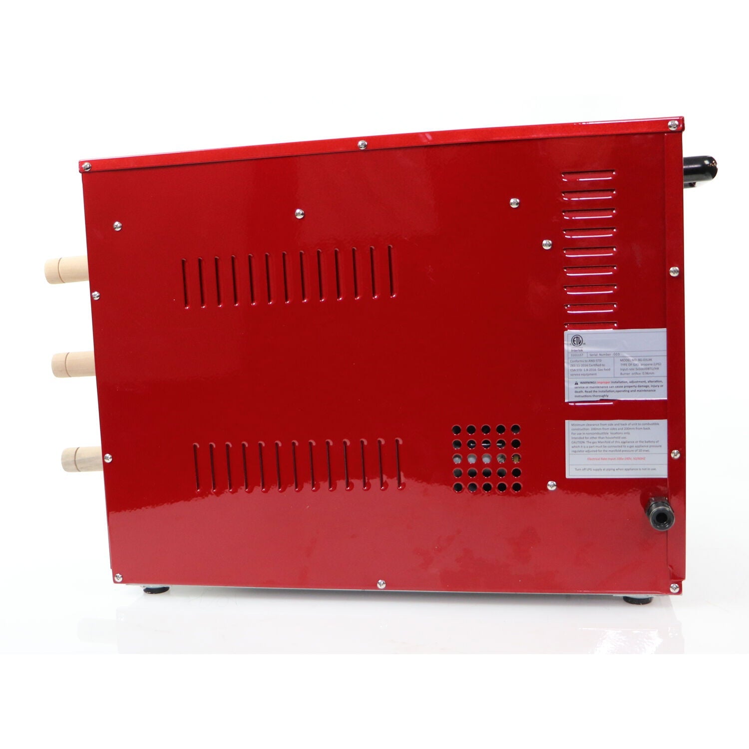 Brazilian Flame Brazilian Gas Rotisserie Grill with 3 Skewers in Red