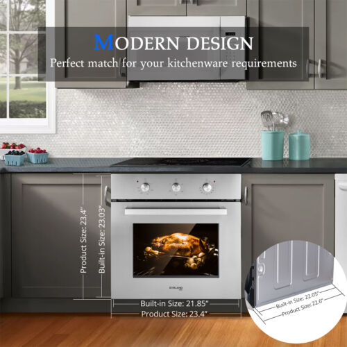 GASLAND Chef 24" Wall Oven 240V 2000W Stainless Steel Electric Grill Oven Roast