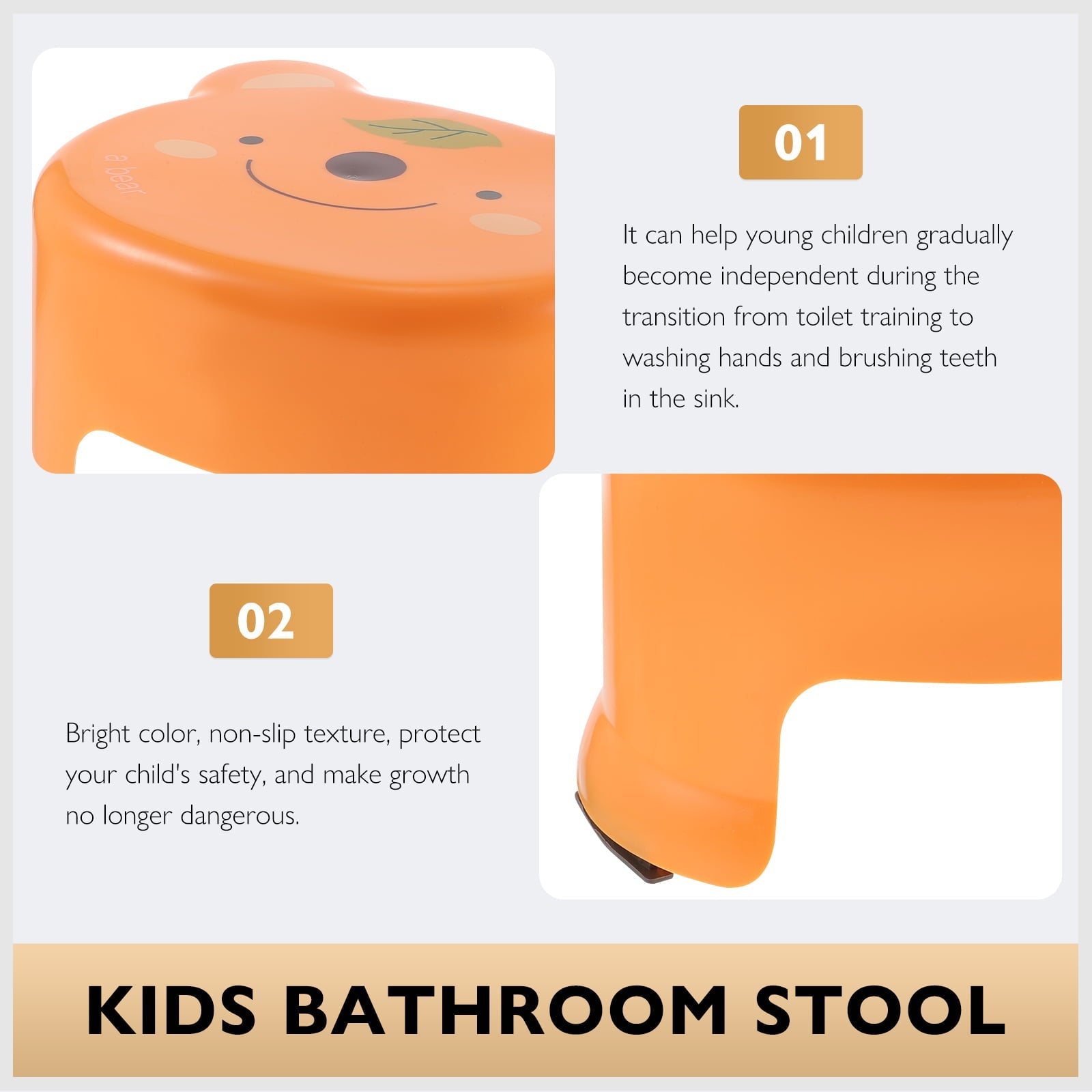 Stool Step Toilet Foot Bathroom Toddler Kids Training Kitchen Stepping Cartoon Steps Helper Friction Safety Stools