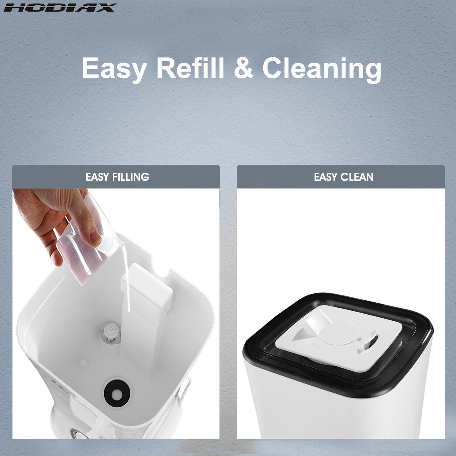 Hodiax 4L Cool Mist Ultrasonic Humidifier 30W Top Filling LED Light Essential Oil Addible 360 degree Nozzle Diffuser for Beauty Salon SPA Yoga Bedroom Living room Reception Center