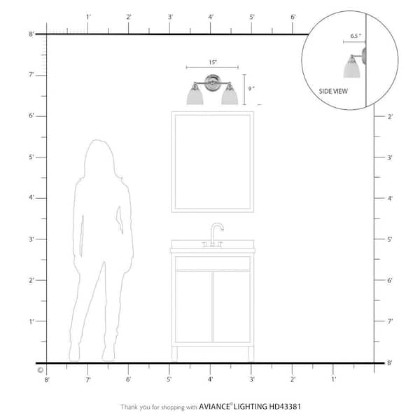 Beaumont 2 Light Polished Chrome Bath Vanity