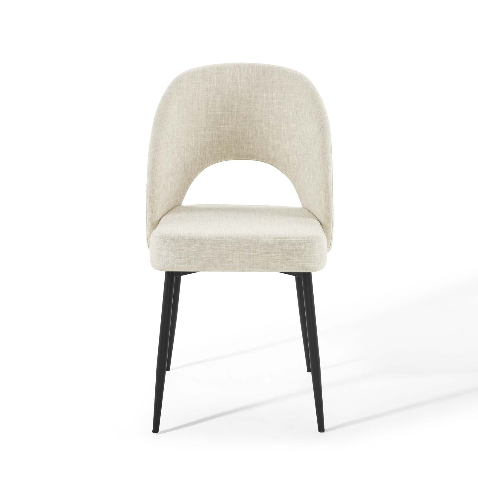 Modway Rouse Upholstered Fabric Dining Side Chair in Black Beige