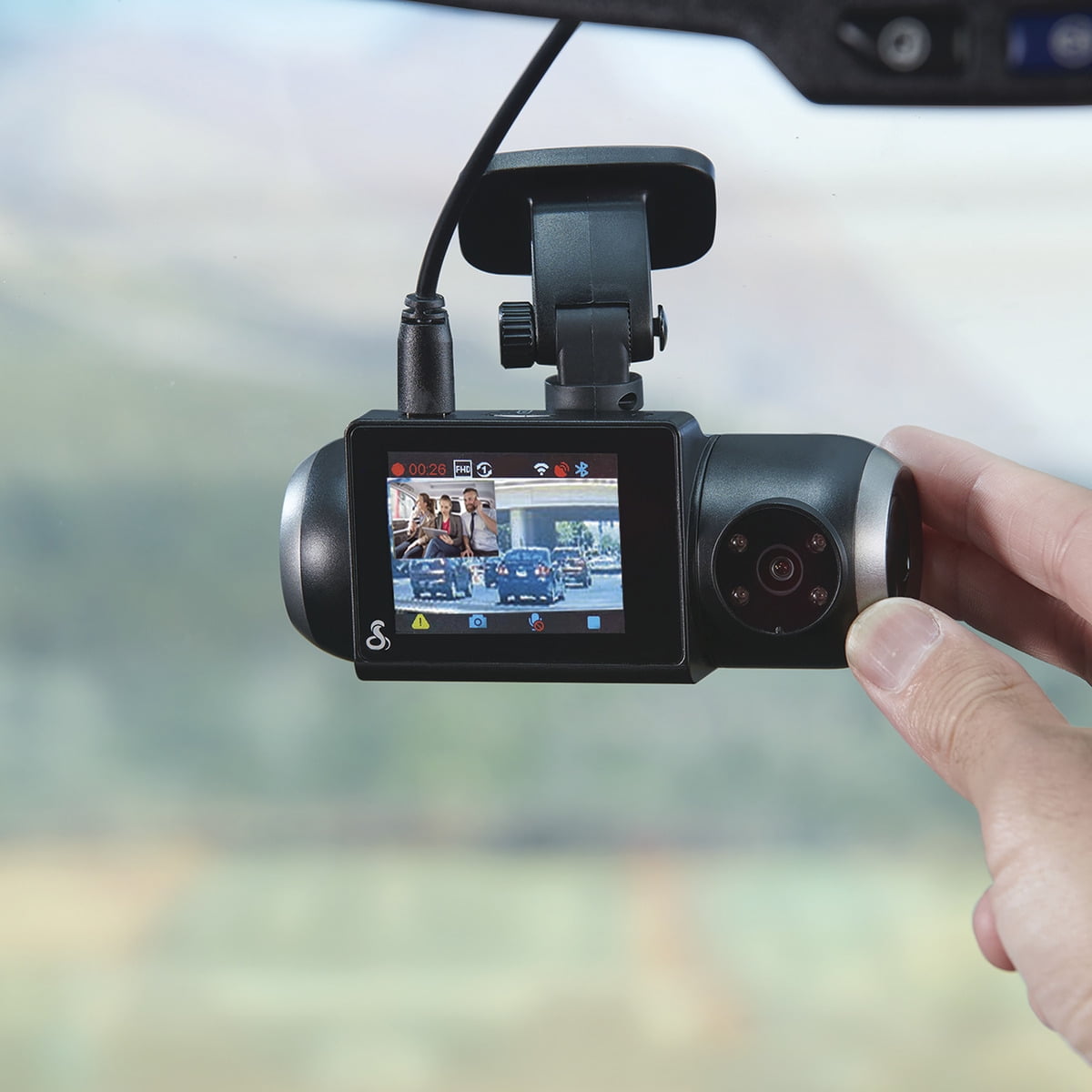 Cobra - SC 201 Dual-View Smart Dash Camera with Built-In Cabin-View l 1080P Resolution l With Night Vision and Real-Time Driver Alerts