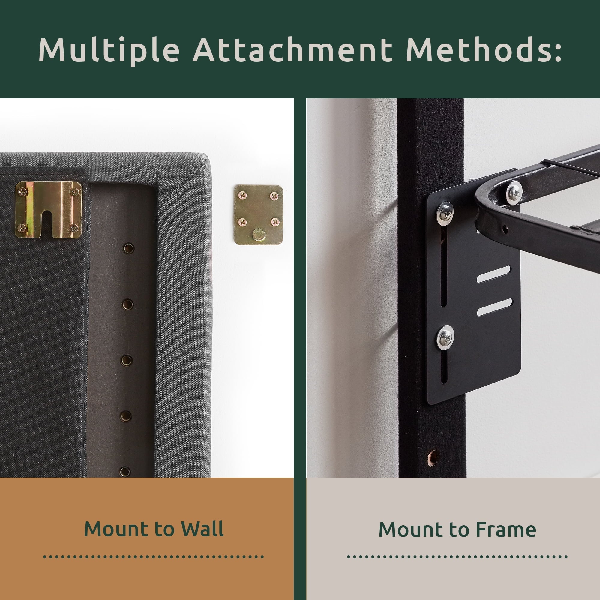 Rest Haven Button Tufted Upholstered Headboard, Queen, Charcoal