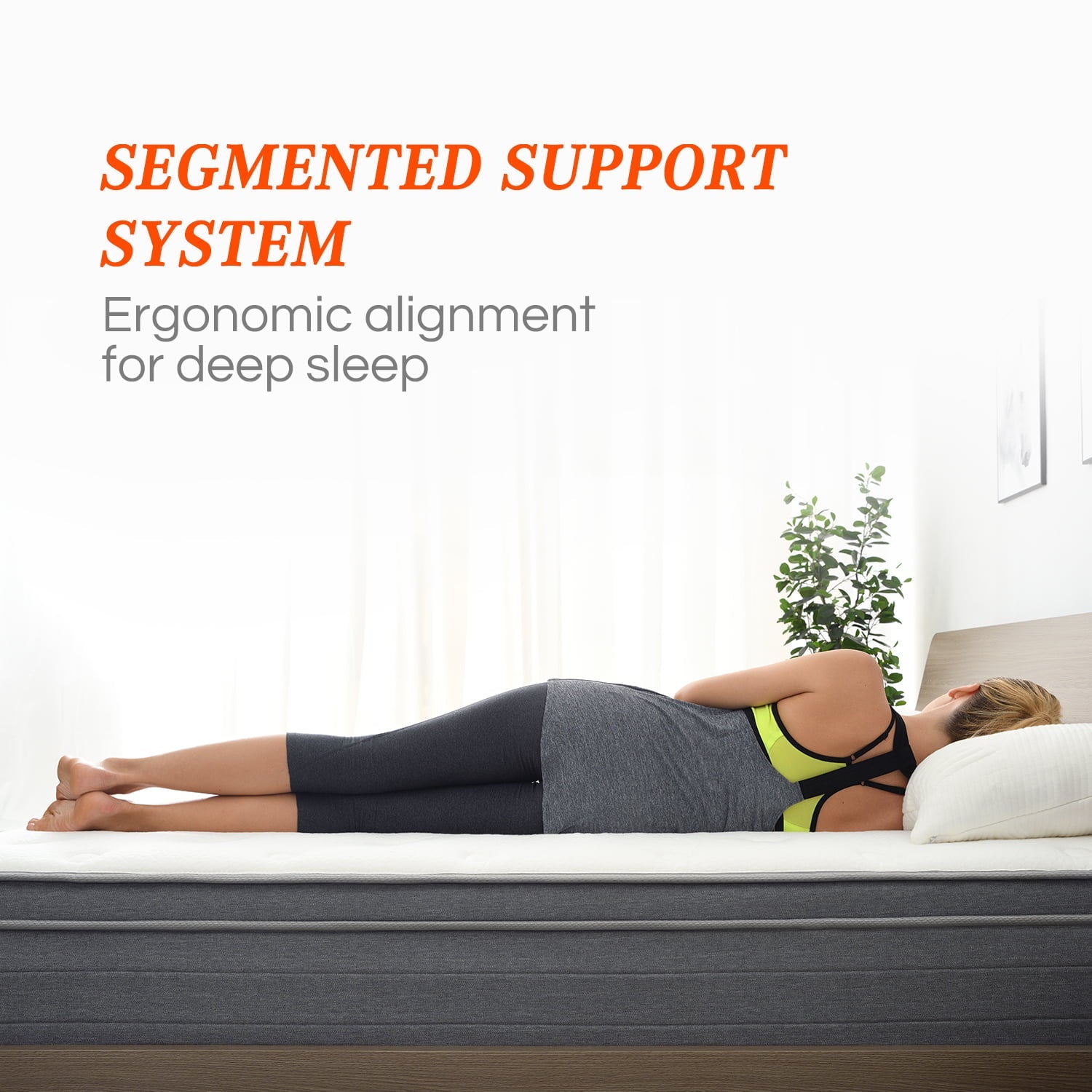 Island 10-Inch Pocket Spring Hybrid Mattress in a Box, Queen Mattress