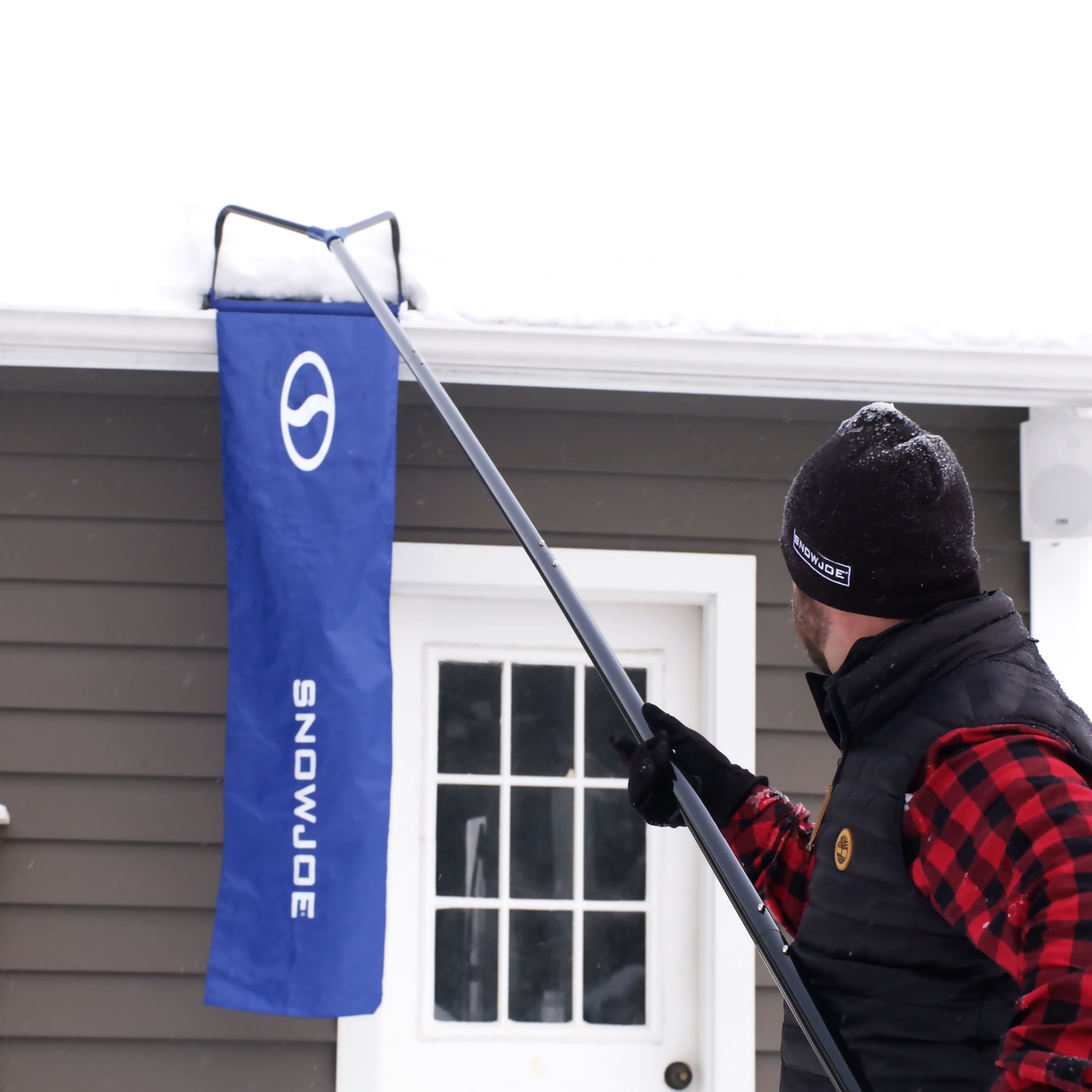 Snow Joe Pro Snow Removal Roof Rake W/ 20-foot Debris Slide, 28-foot Max Reach