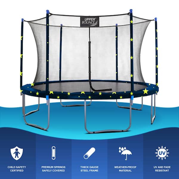 Machrus Upper Bounce 14 ft. Round Trampoline Set with Safety Enclosure System Outdoor Trampoline for Kids and Adults