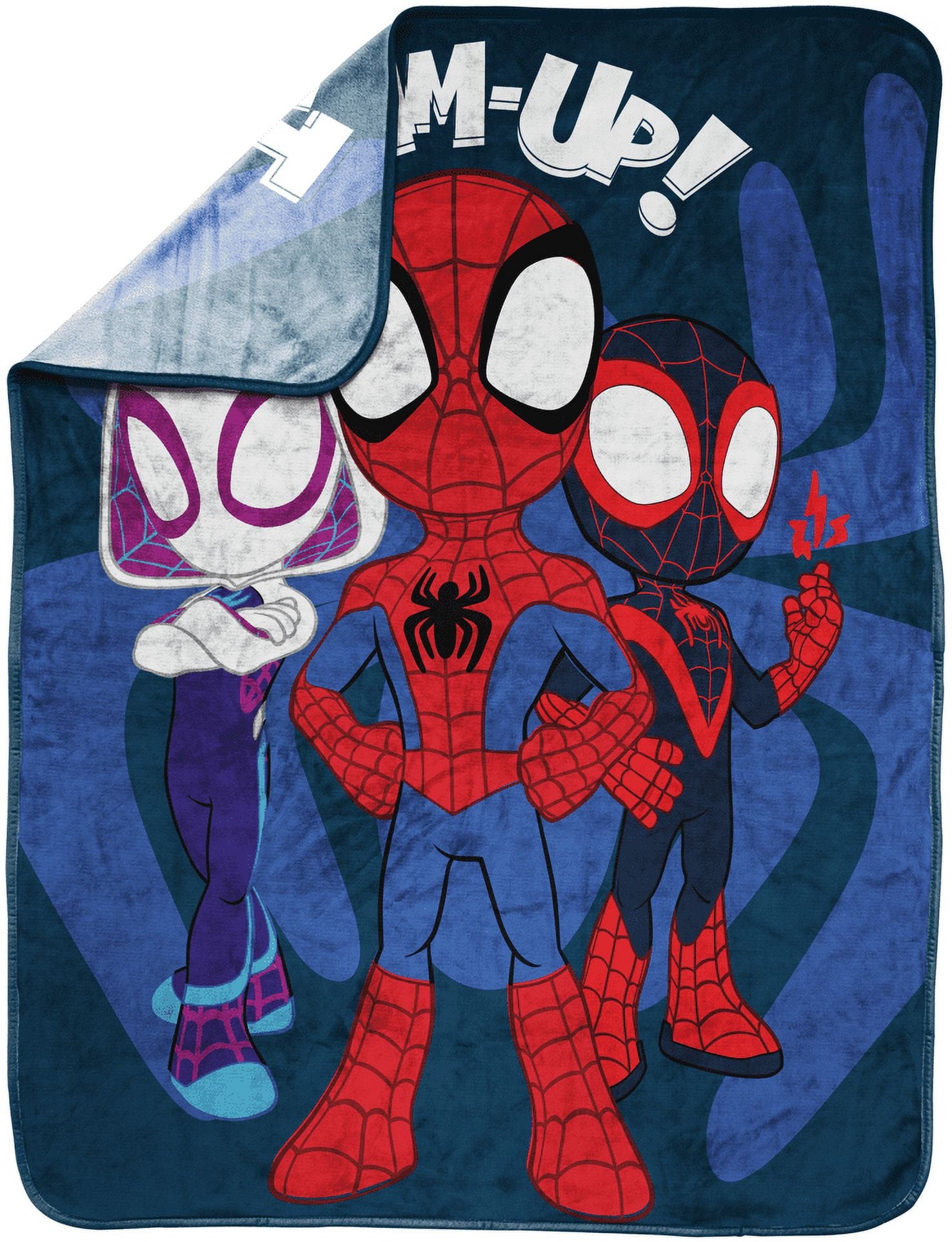 Spidey and His Amazing Friends Team Up Silk Touch Throw, 40 x 50, Microfiber, Blue, Marvel