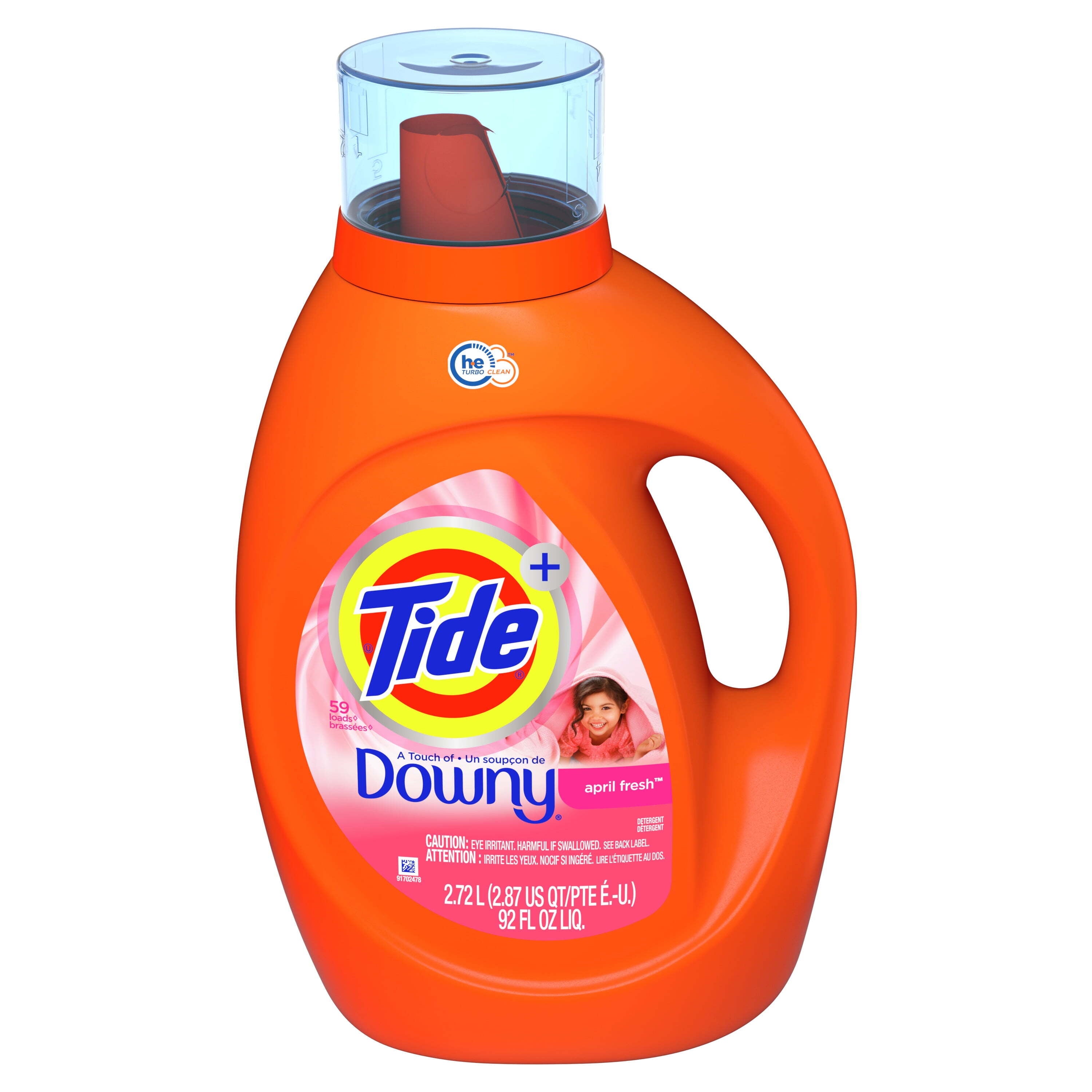 Tide Plus Downy April Fresh He, 59 Loads Liquid Laundry Detergent, 92 fl oz
