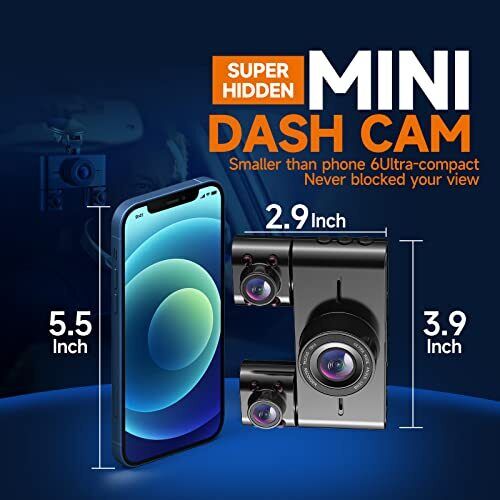 V7 360° Dash Cam, 4 Channel Quad Camera FHD 1080P*4 Front, Left, Right, and R...