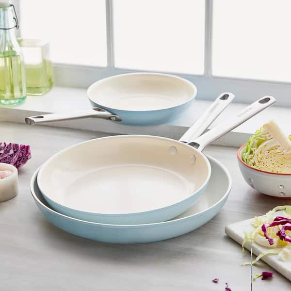 Padova 3-Piece Aluminum Frying pan Set in Light Blue