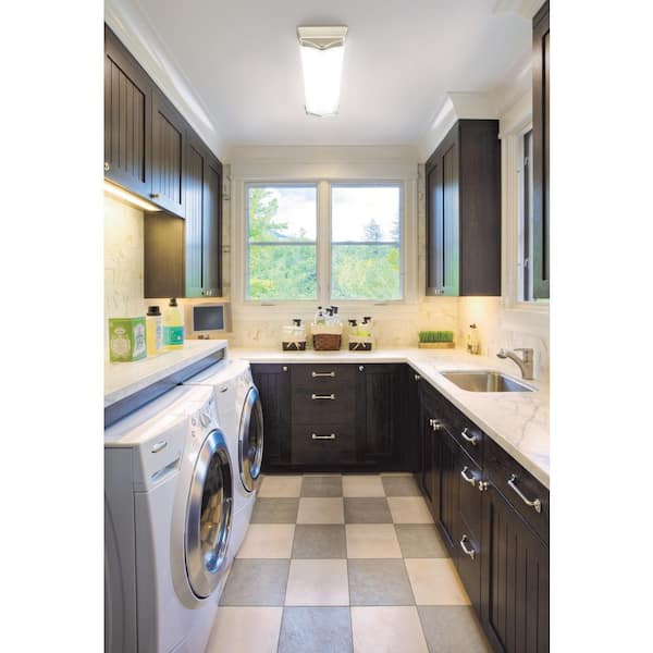 48 in. 1-Light Brushed Nickel Selectable LED Flush Mount