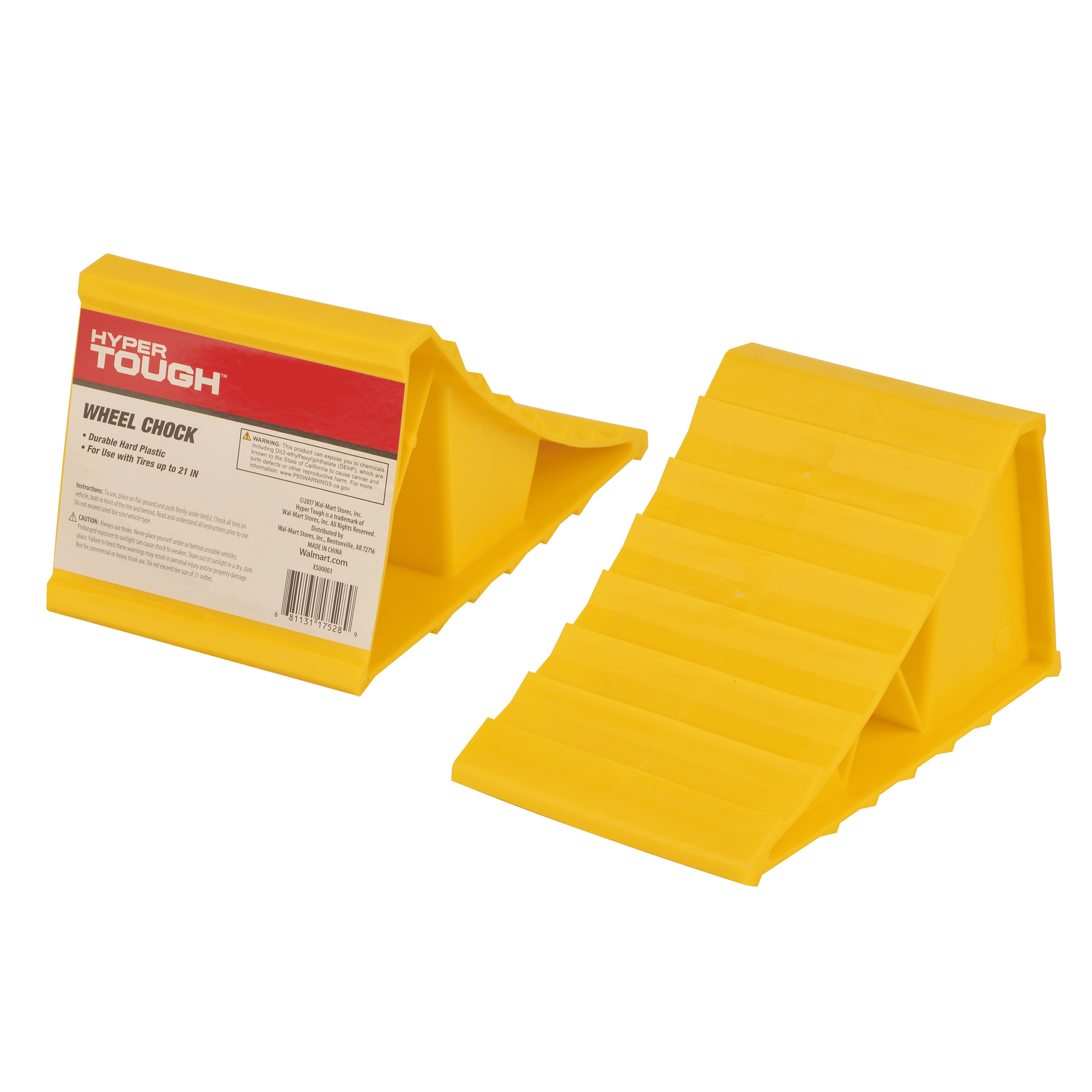 Hyper Tough Wheel Chock Heavy Duty Yellow Plastic