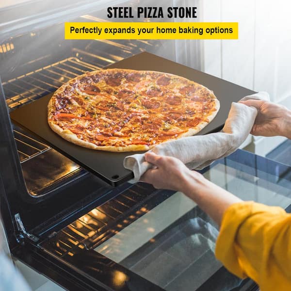 Pizza Pans 16.1 in. x 14.2 in. x 0.4 in. Non-stick Steel Baking Steel Pizza Stone with 20x Higher Conductivity, Black
