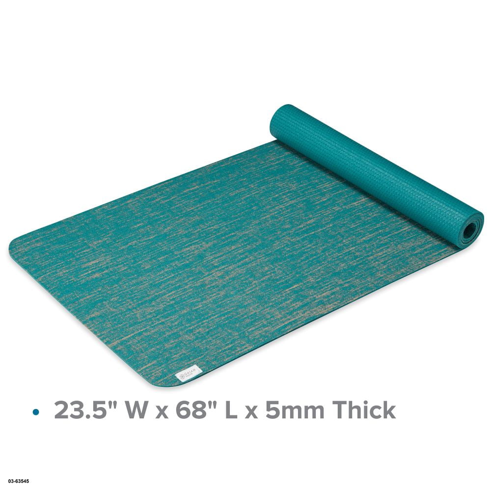 Evolve by Gaiam Jute Yoga Mat, Teal, 5mm Thick