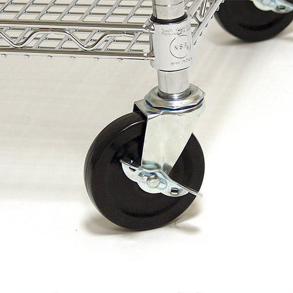 Seville Classics 3-Tier Commercial Rolling Utility Cart, UltraZinc