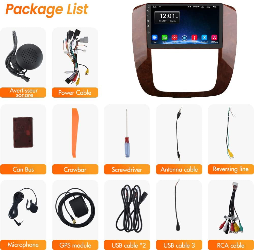 AWESAFE Car Radio Stereo for GMC Yukon Chevrolet Chevy Tahoe Suburban 2007-2012 with Built in Apple CarPlay Andriod Auto