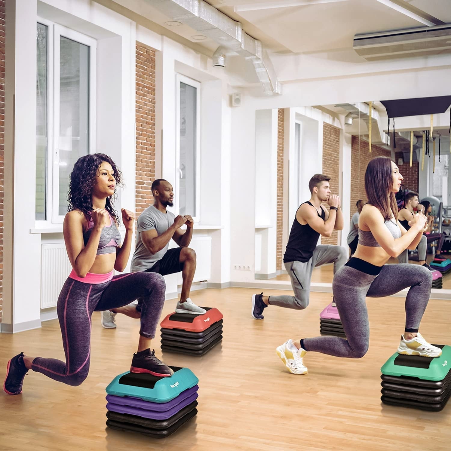 Yes4All Adjustable High Step Aerobic Platform, 16 in x 16 in, for Aerobic Step Exercises (Black/Green)