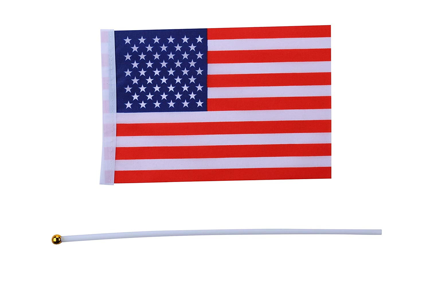 50 Pcs Small America Stick Flags, Mini Little American US USA Flags, Handheld Stick Decorations Flags, 8.2X5.5 Inches