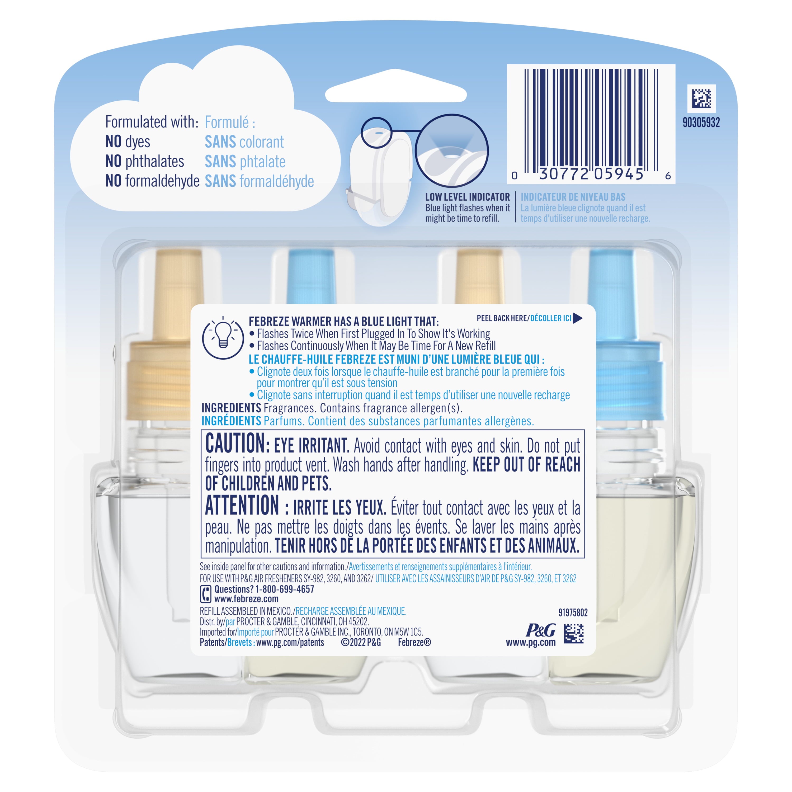 Febreze Plug Air Freshener Serene Vanilla Sunrise, (2) 0.87 oz. Oil Refills