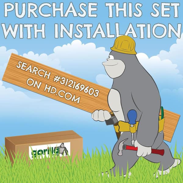 DIY Outing III Treehouse Wooden Outdoor Playset with Rock Wall, Sandbox, Slide, and Backyard Swing Set Accessories