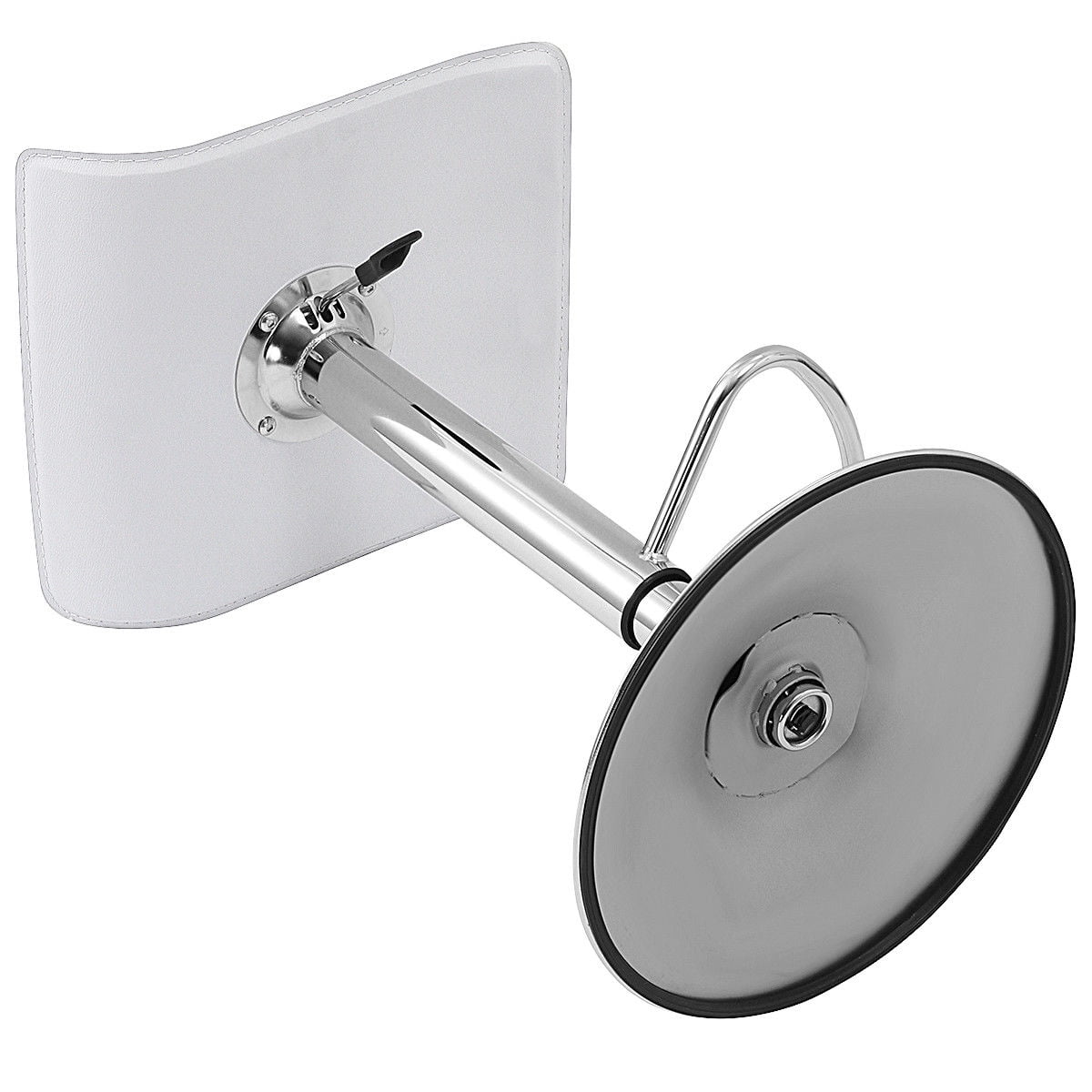 Costway Set of 2 Swivel Bar Stools Adjustable PU Leather Backless Dining Chair White Low Back