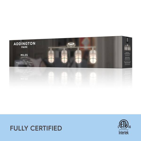 Miles 2.3 ft. 4-Light Brushed Nickel and Chrome Detail Track Lighting Kit