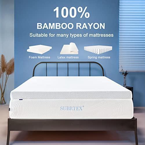 subrtex 2 Inch Mattress Topper Cover (Only Cover) Mattress Protector Bedding