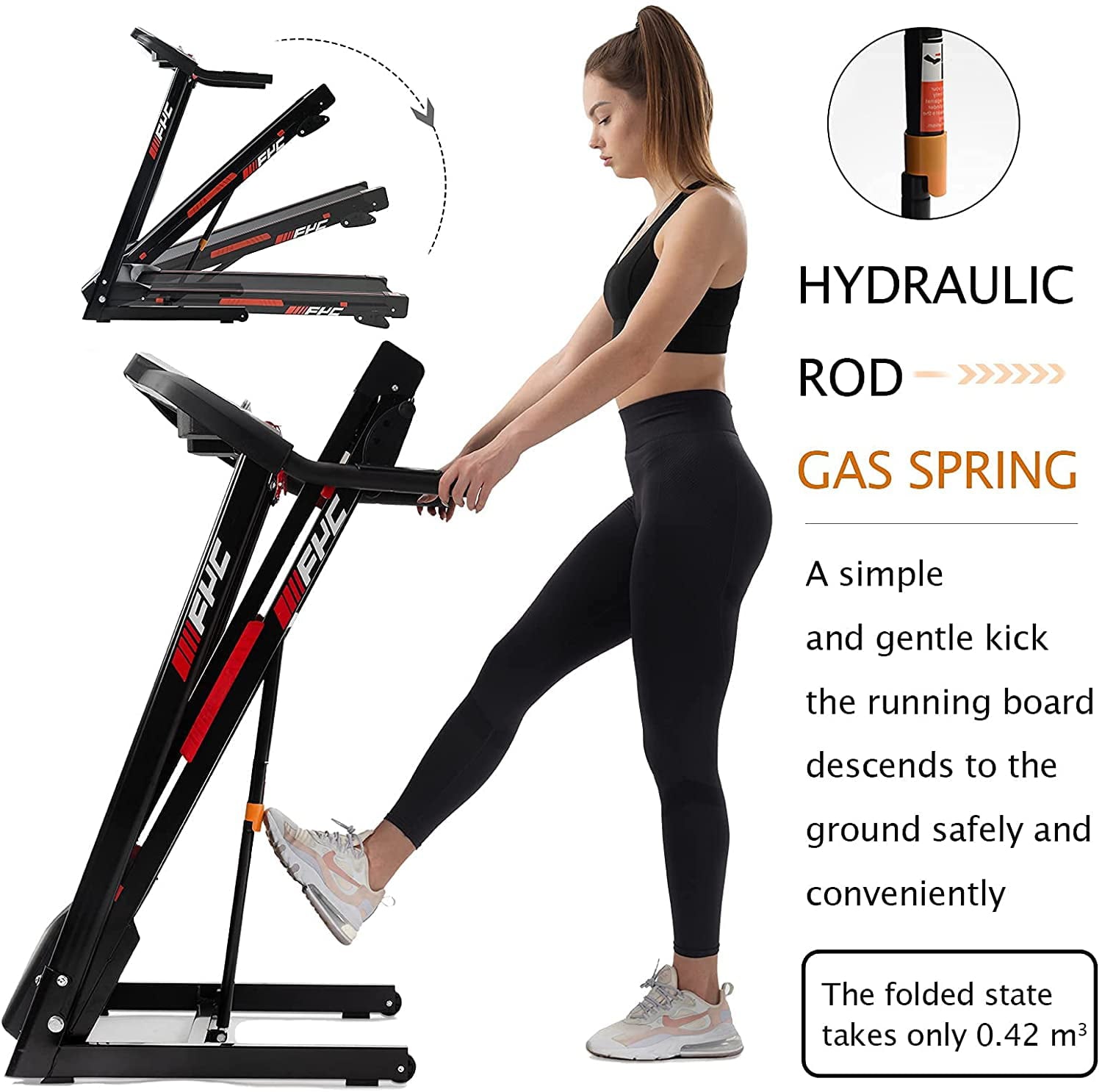 Folding Treadmills 300lb Capacity for Home - 3.5HP Portable Foldable with Incline, Electric Treadmill for Running Walking Jogging Exercise with 12 Preset Programs, Indoor Workout Training