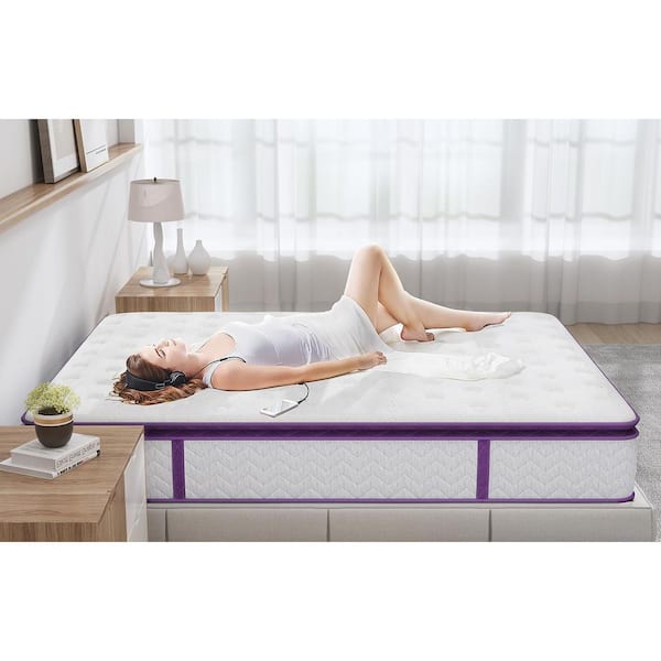 12 in. Medium Firmnes Spring Pillow Top Queen Mattress in White