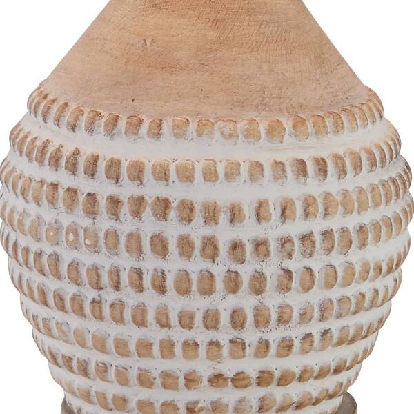 Salem 24 .75 in. Wood Brown Table Lamp Set with USB (Set of 2)