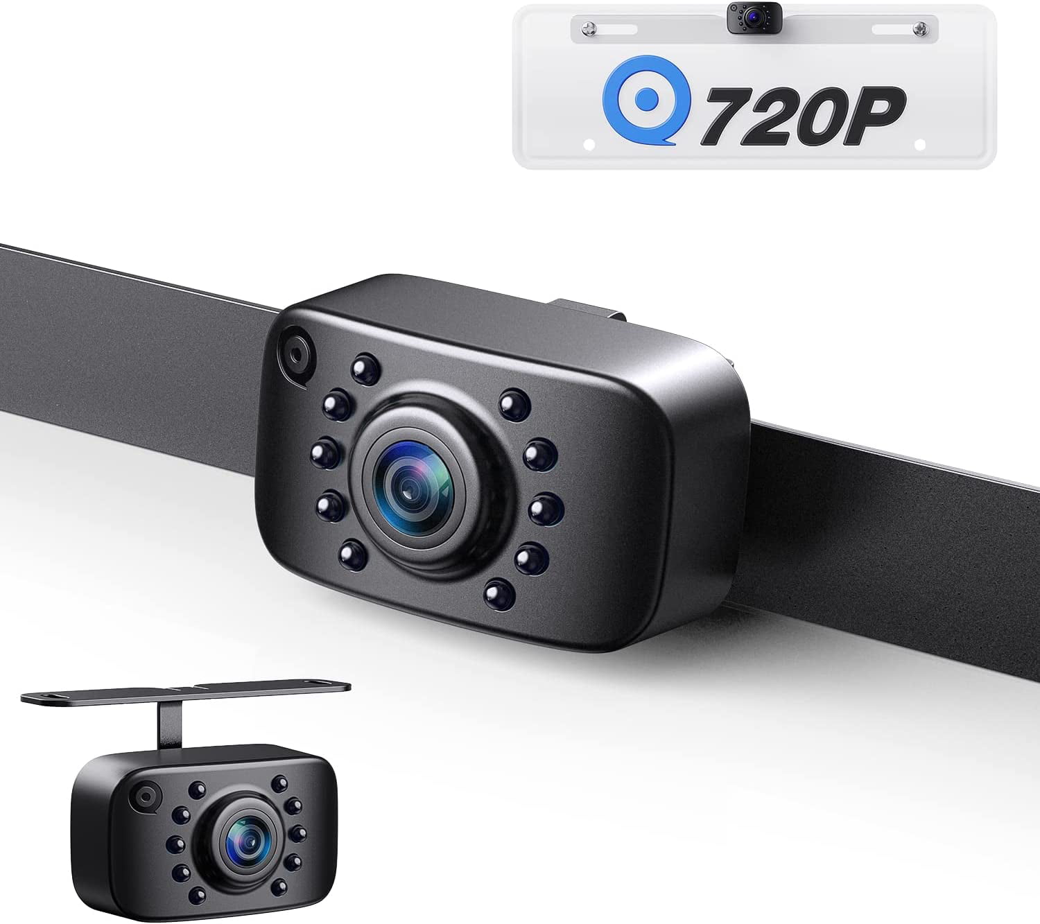 eRapta ERT01 HD Backup Camera for Car, Rear View Camera License Plate Reverse Camera for Truck Trailer SUV Pickup Universal Vehicles 149° Wide Angle Crystal Night Vision 9 Level Waterproof