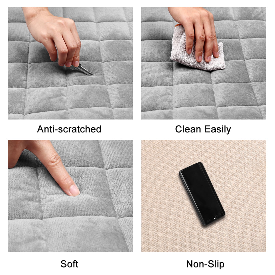 Unique Bargains 2pcs Front Car Seat Cover Breathable Plush Gray