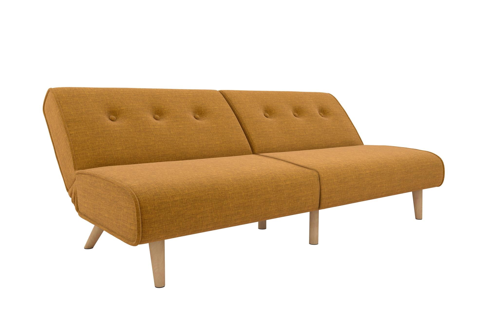 Novogratz Palm Springs Split Futon, Mustard Linen