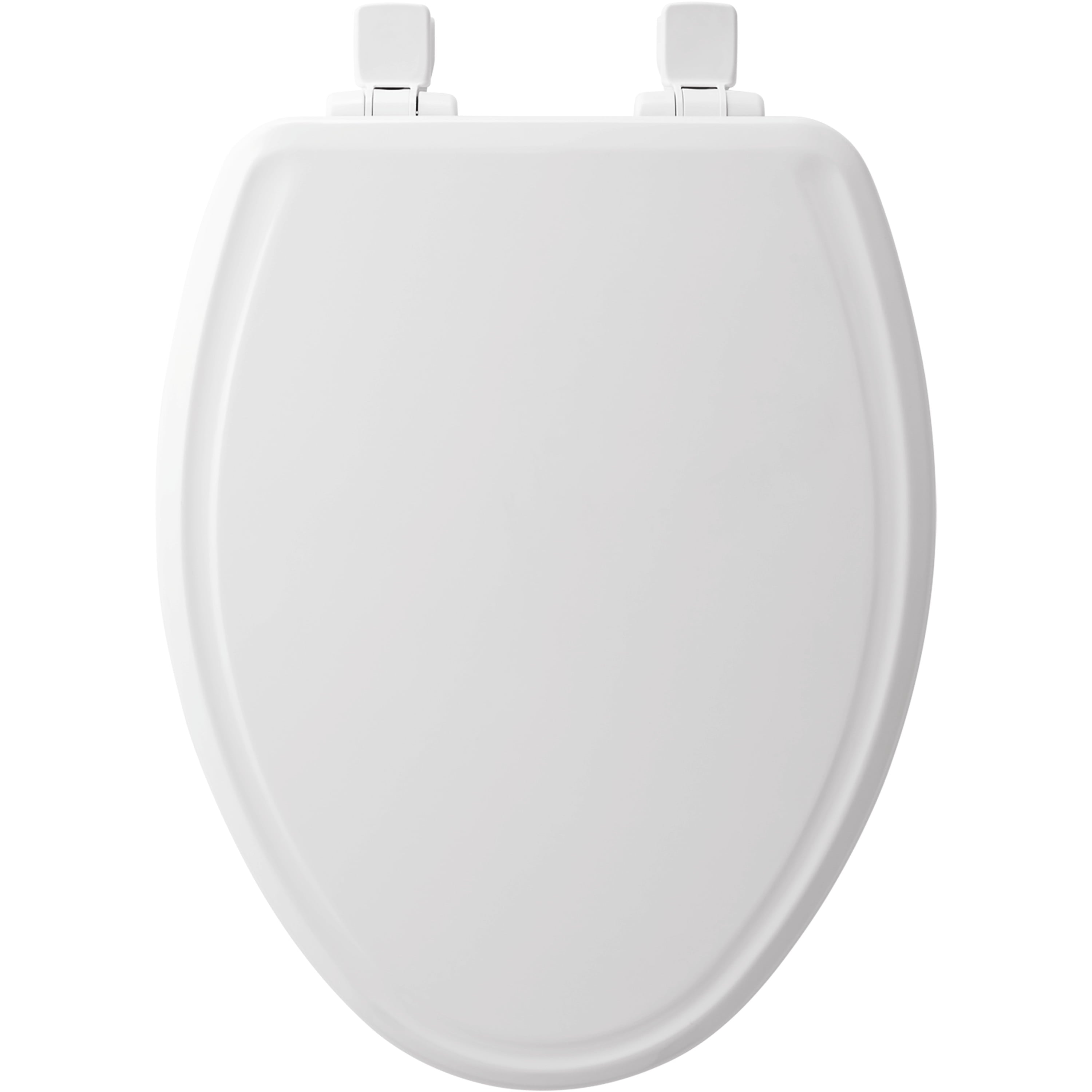 Mayfair Marion Slow Close Elongated Enameled Wood Toilet Seat in White Adjustable, Never Looosens and Removes for Easy Cleaning