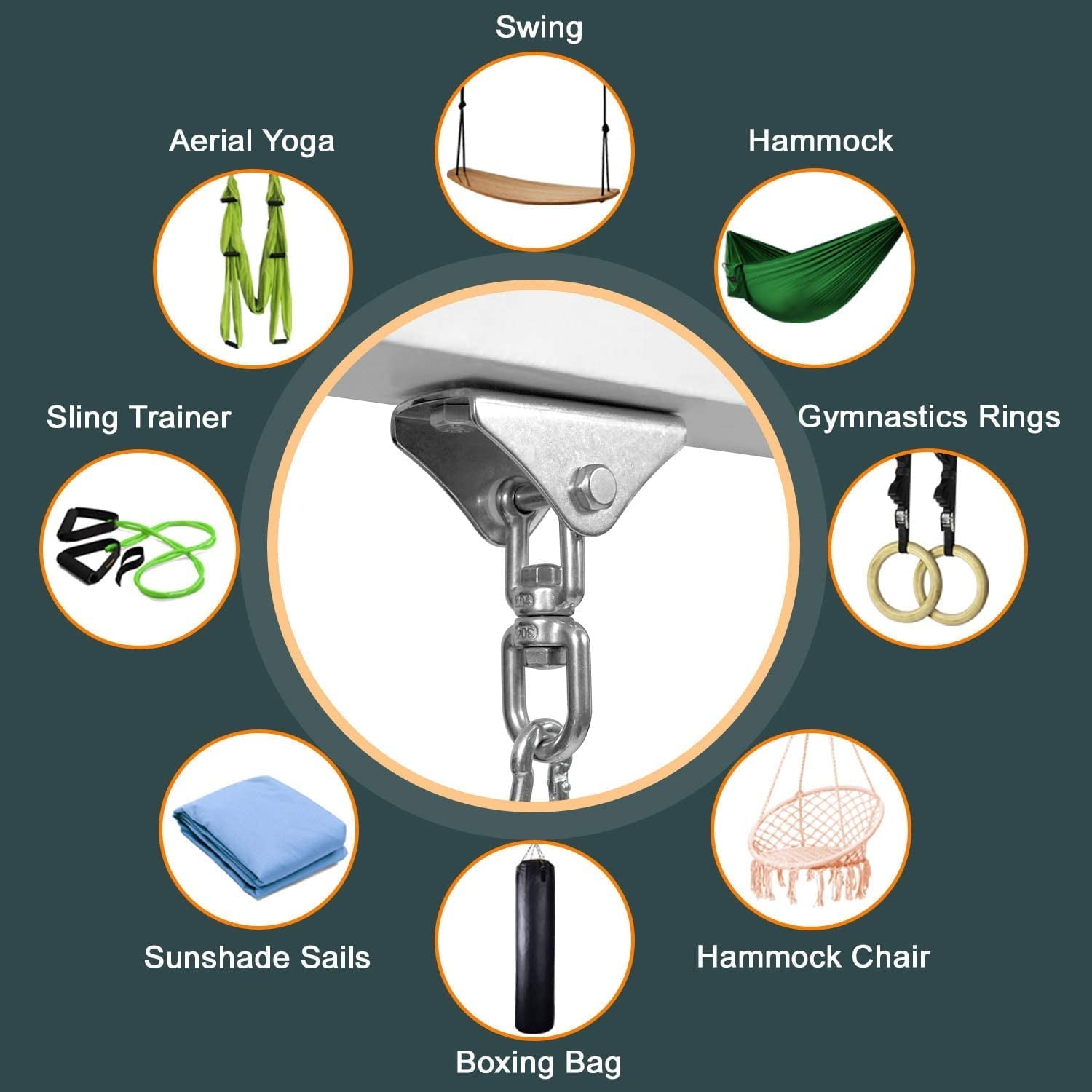 Yes4All Hangers 360 Degree Rotation Wood Beam Punching Bag Hanger