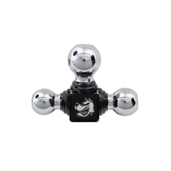 Tri-Ball Hitch-Solid Shank with Chrome Towing Balls