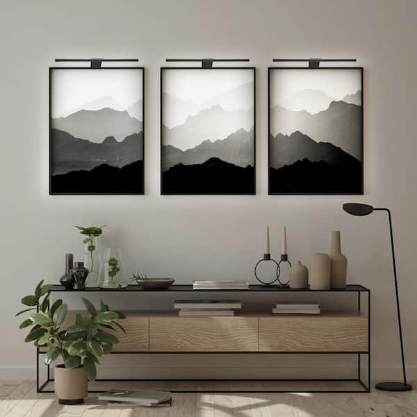 Picture Lamp 13-1/2 ft. 1-Light Matte Black Integrated LED Fixed Track Lighting Kit