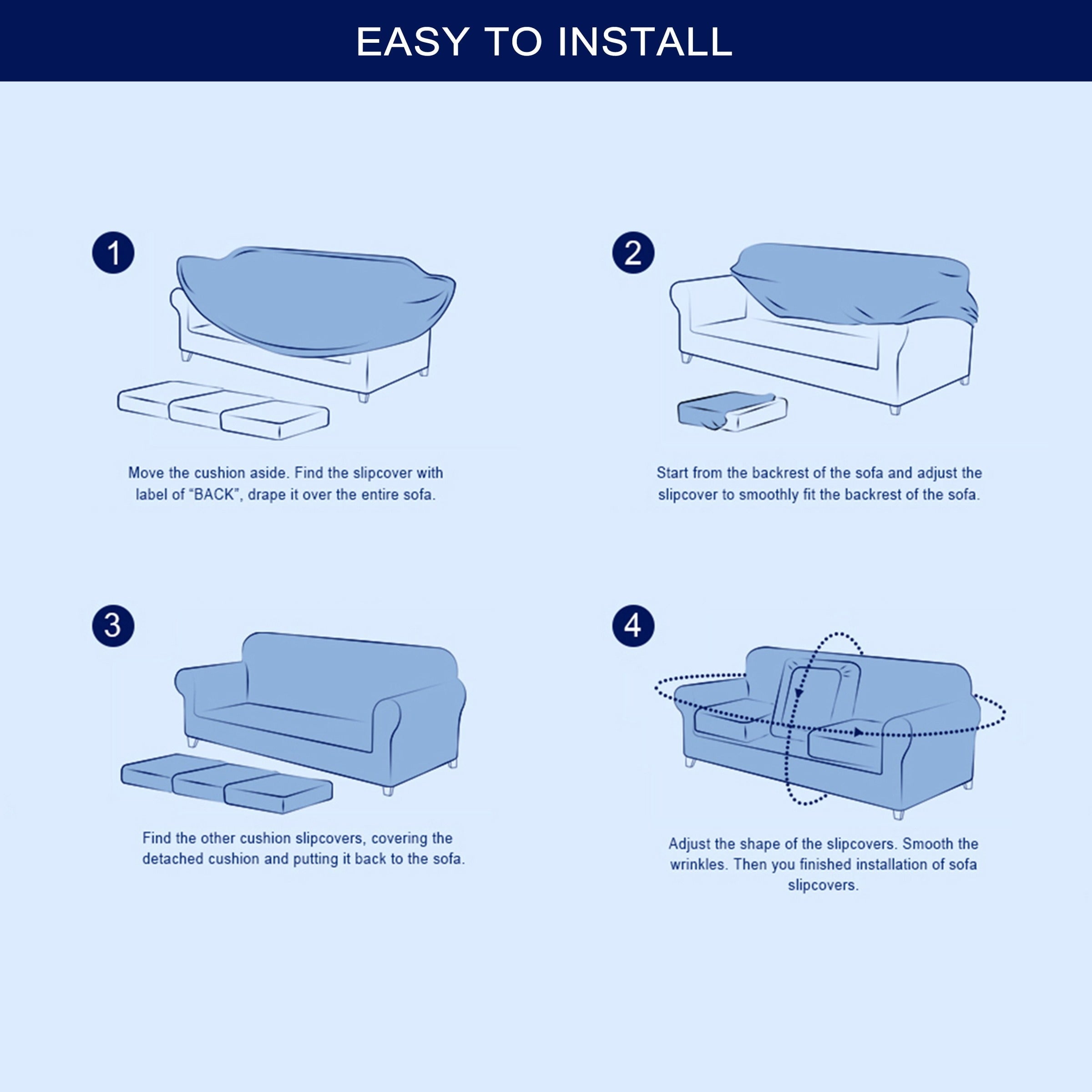 Subrtex 4-Piece Velvet Plush Stretchy Sofa Slipcover with Separate Cushion Covers (Chocolate, Sofa)