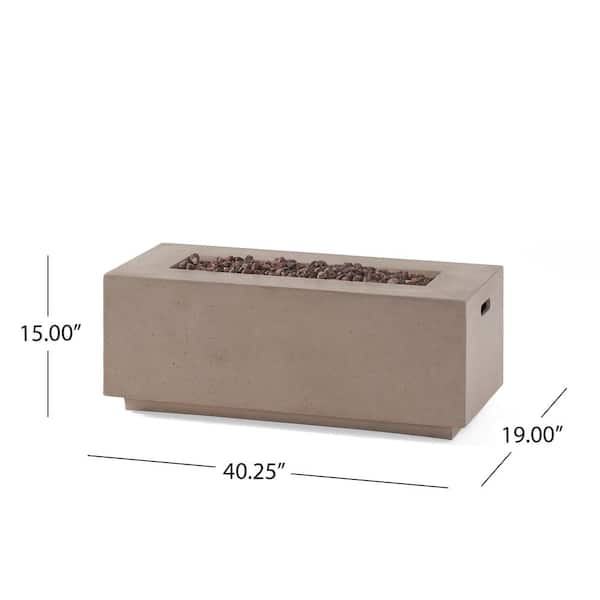 Mayfair Dark Grey Rectangular Stone Fire Pit (No Tank Holder)
