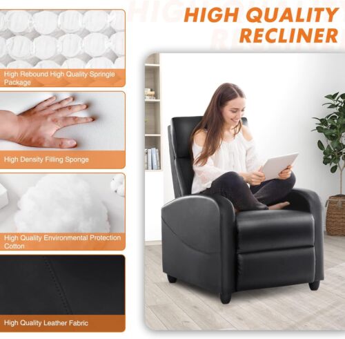 PU Leather Recliner Chair Living Room Massage Single Sofa Home Theater Chairs