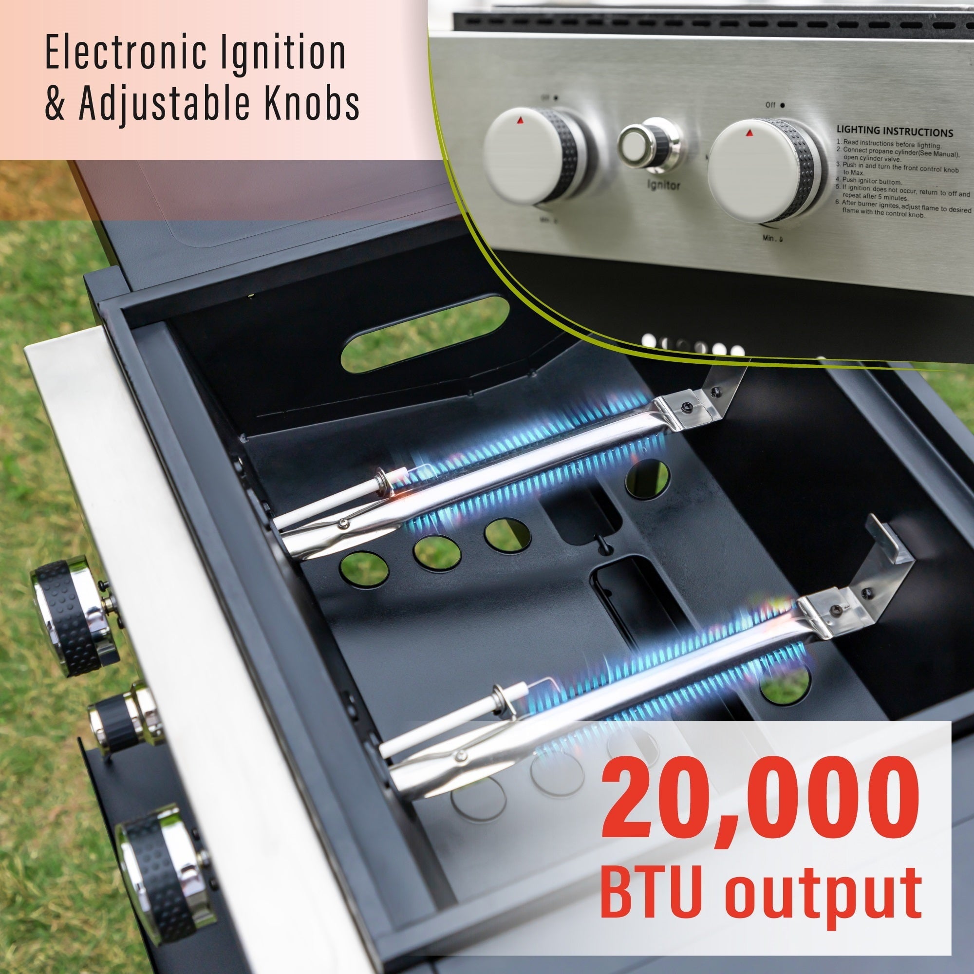 & William 2-Burner Gas Grill and Griddle Combo with Wheels