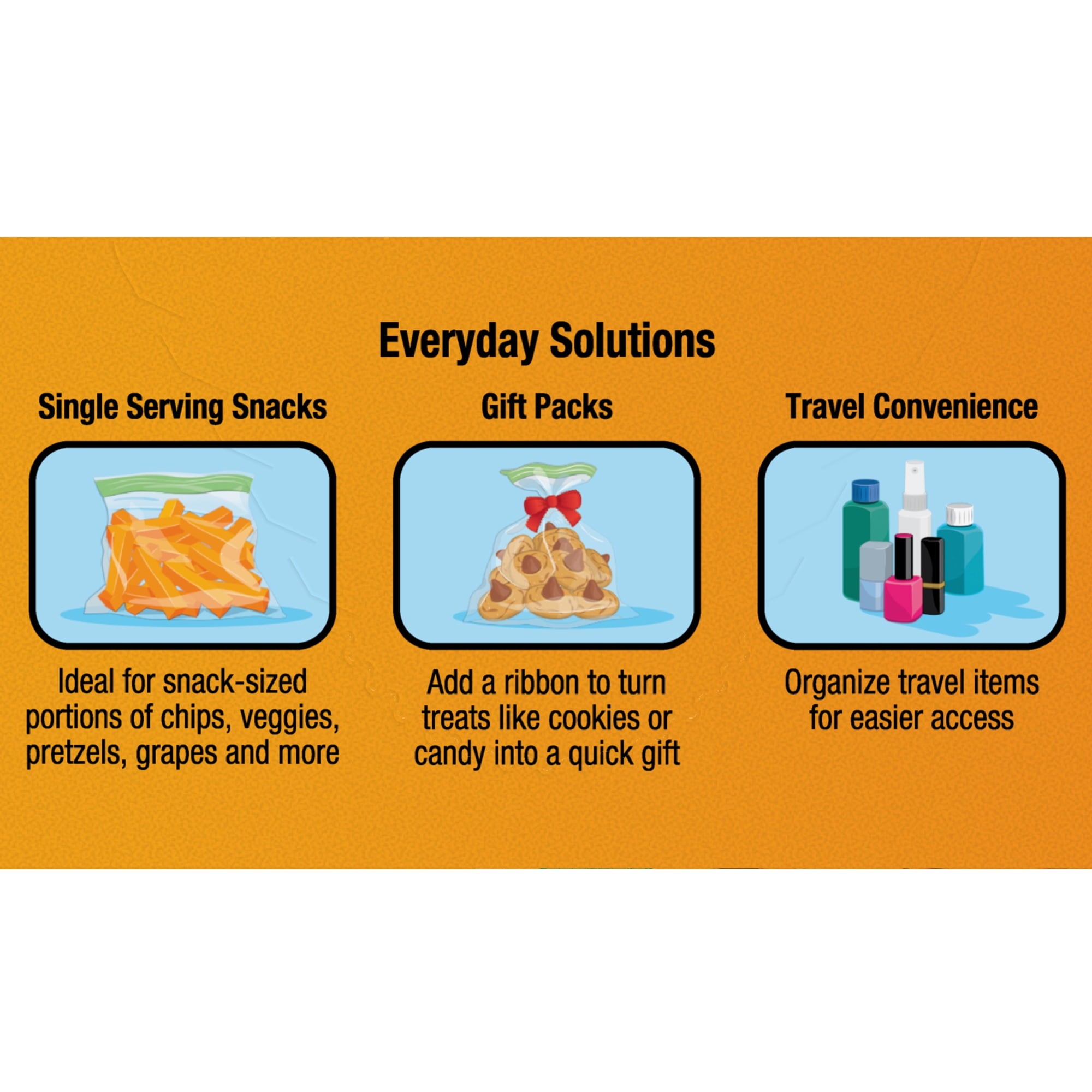 Great Value Fresh Seal Zipper Square Snack Bags, 200 Count