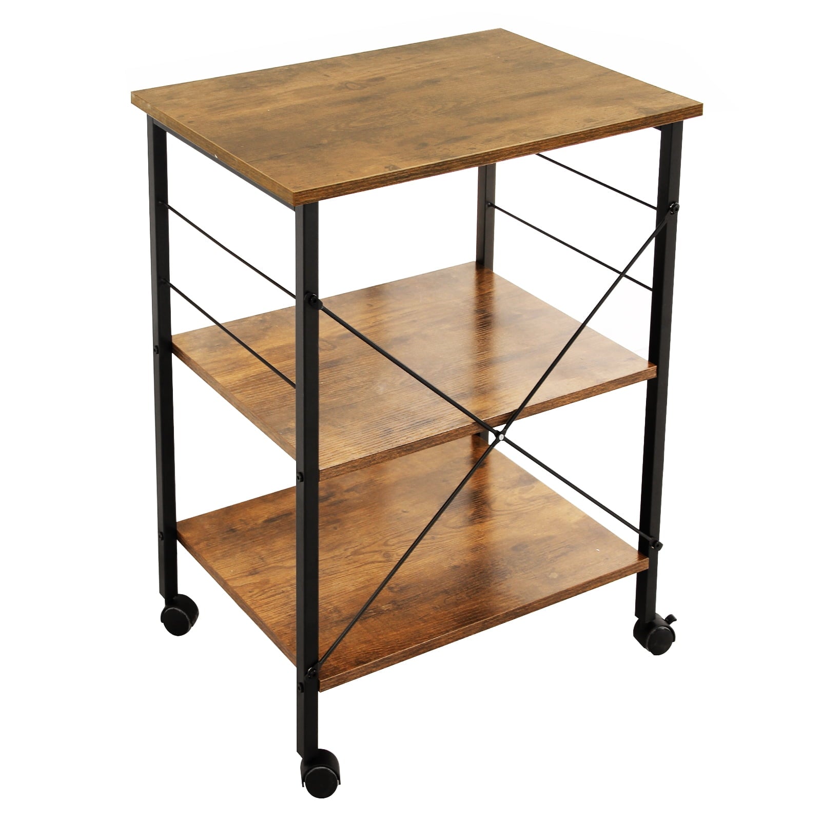 SOGES 3-Tier Kitchen Baker's Rack Utility Microwave Oven Stand Kitchen Cart Island Brown
