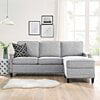 Modway Ashton Upholstered Fabric Sectional Sofa in Charcoal