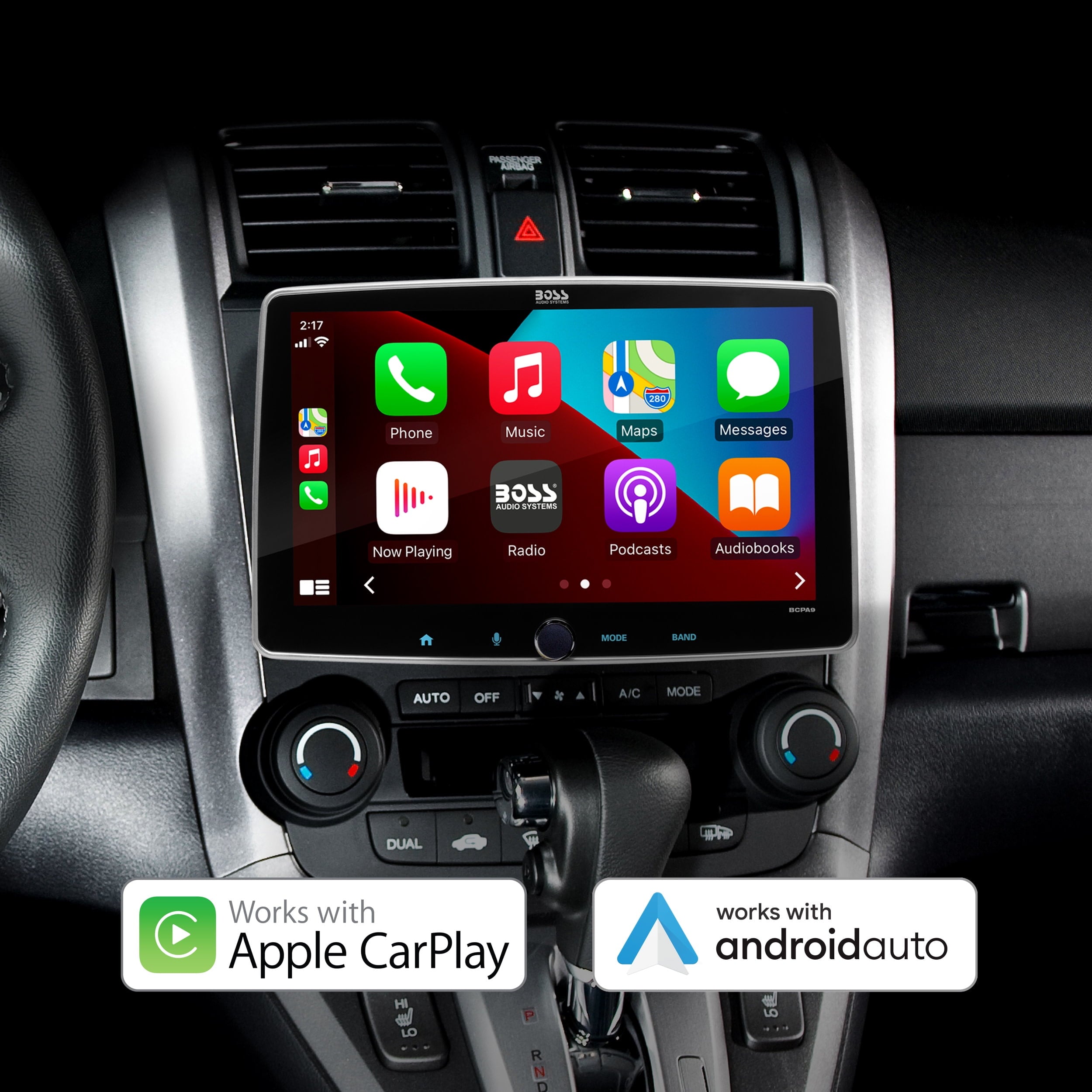 BOSS Audio Systems BCPA9 Apple CarPlay Android Auto 1 Din Car Stereo System