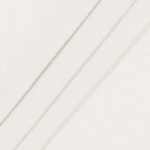 Serendipity White  Solid Polyester 50 in. W x 63 in. L Light Filtering Single Pinch Pleat Back Tab Curtain Panel