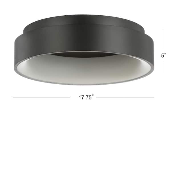 Ring 17.7 in. Black Integrated LED Metal Flush Mount Ceiling Light