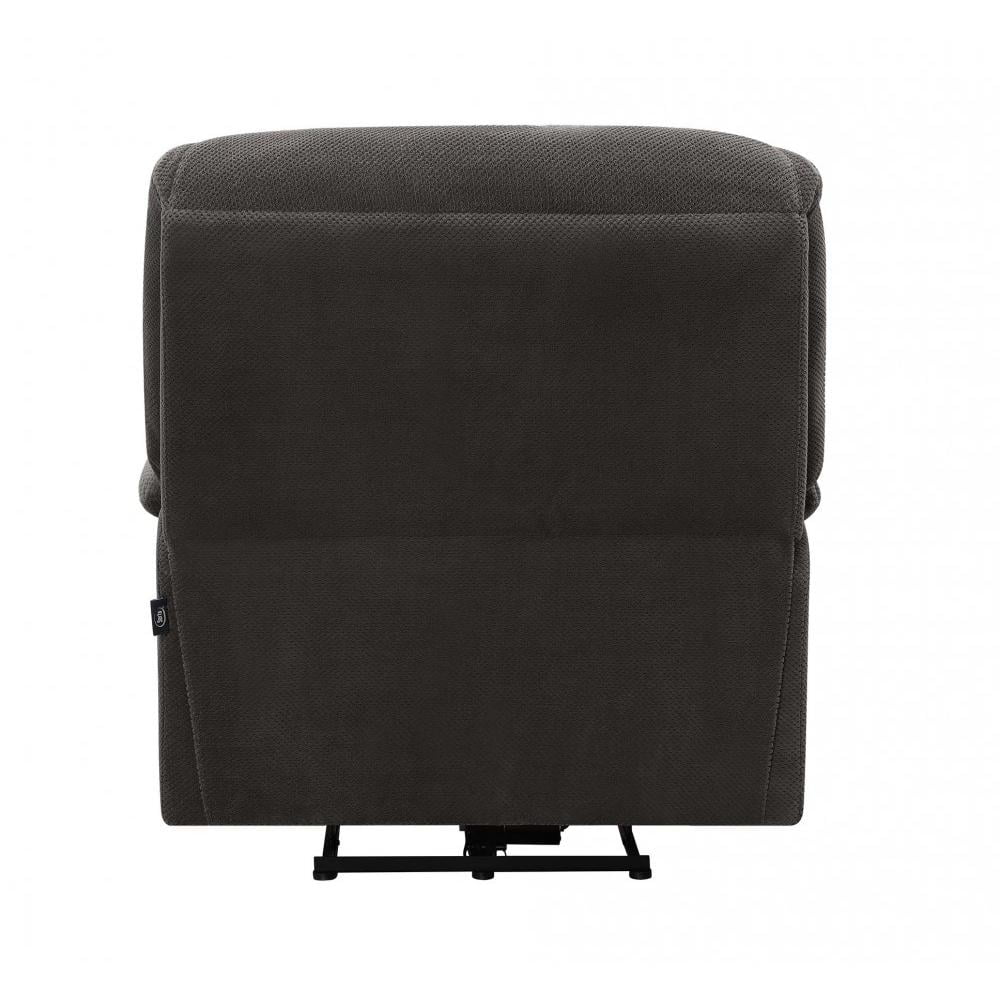 Serta Push-Button Power Recliner with Deep Body Cushions, Gray Fabric