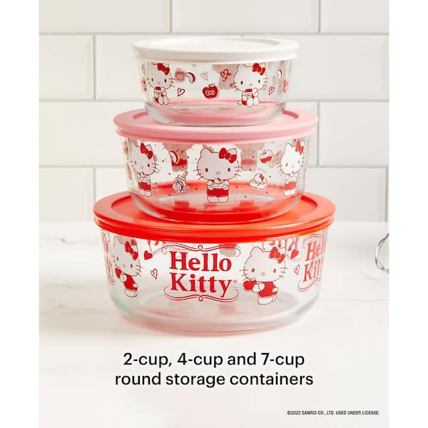 6-piece Glass Food Storage Set: Hello Kitty My Favorite Flavor
